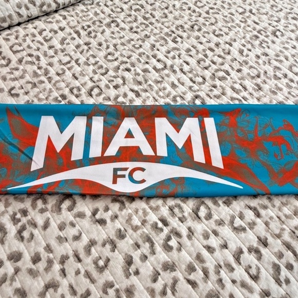 Miami FC Futbol Club/TECO Gas Fan Scarf; Soccer; Aqua and Orange; 60" x 7" - Picture 2 of 7